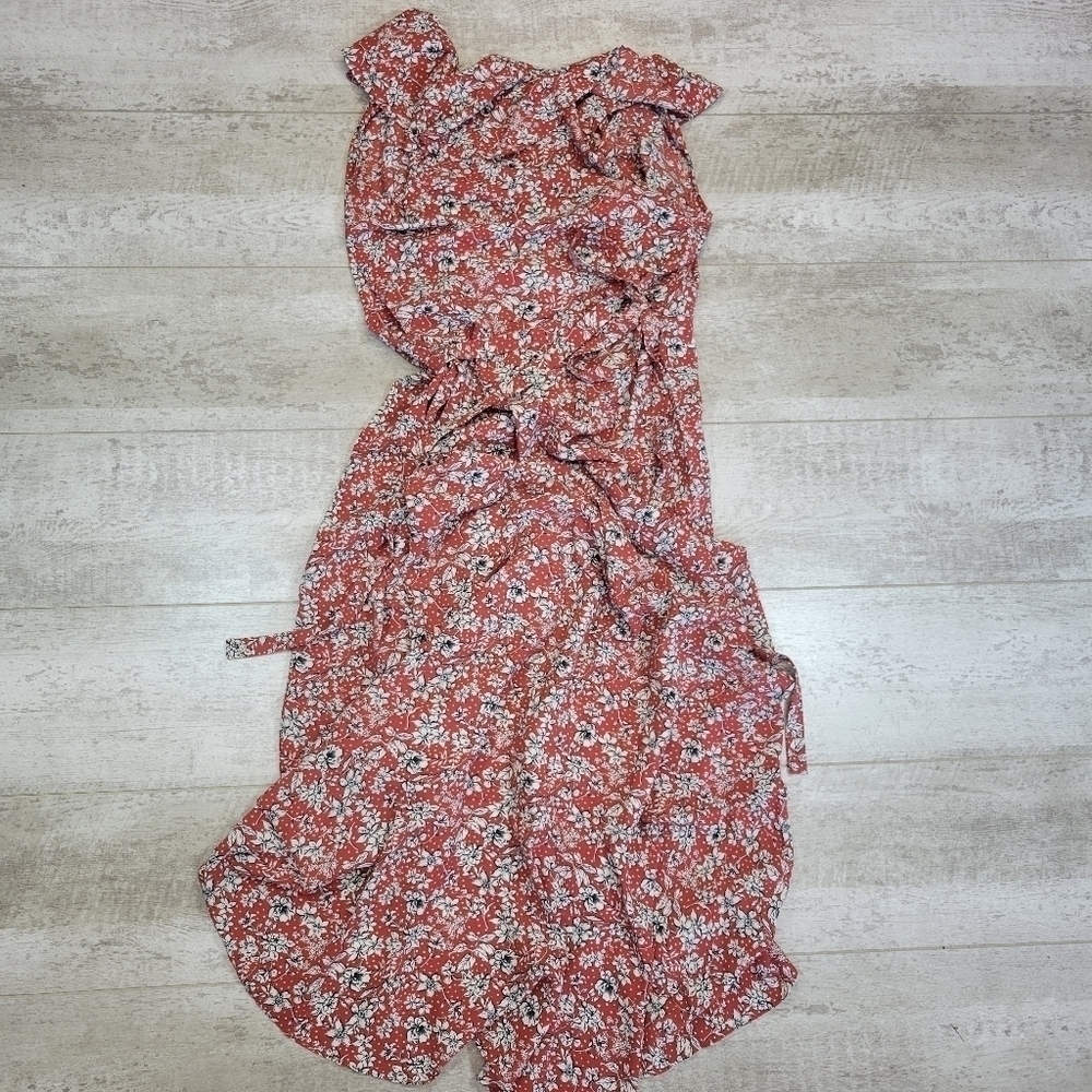 Max Studio Micro Floral MIDI Wrap Dress Size XS - Picture 4 of 6